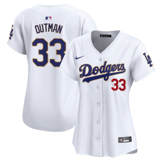 Women's Dodgers Gold Trim Vapor Premier Limited Jersey - All Stitched