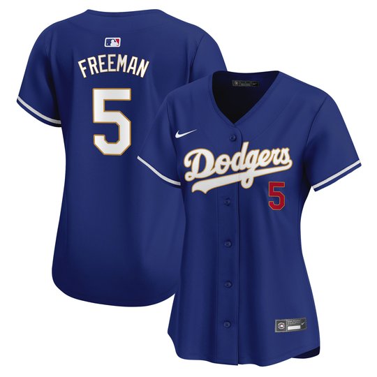 Women's Dodgers Gold Trim Vapor Premier Limited Jersey - All Stitched