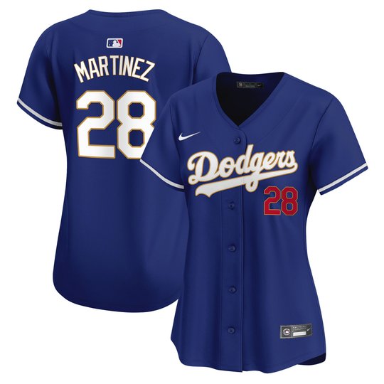 Women's Dodgers Gold Trim Vapor Premier Limited Jersey - All Stitched