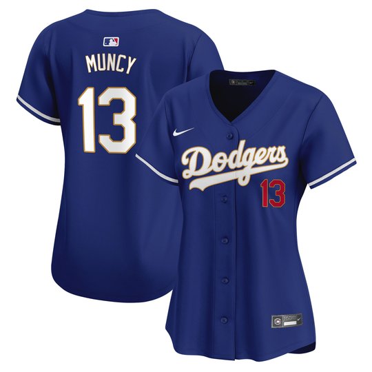 Women's Dodgers Gold Trim Vapor Premier Limited Jersey - All Stitched