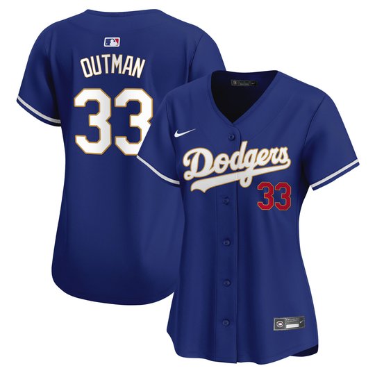 Women's Dodgers Gold Trim Vapor Premier Limited Jersey - All Stitched