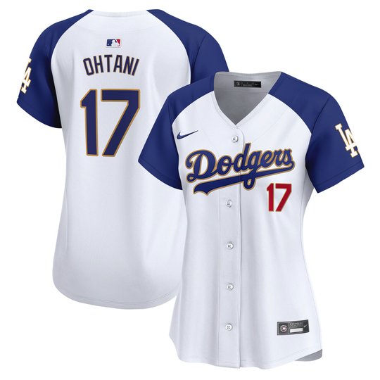 Women's Dodgers Gold Trim Vapor Premier Limited Jersey - All Stitched
