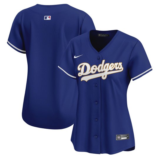 Women's Dodgers Gold Trim Vapor Premier Limited Jersey - All Stitched