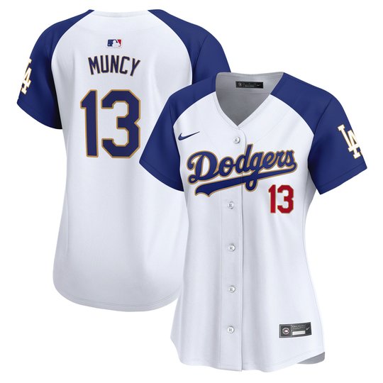 Women's Dodgers Gold Trim Vapor Premier Limited Jersey - All Stitched