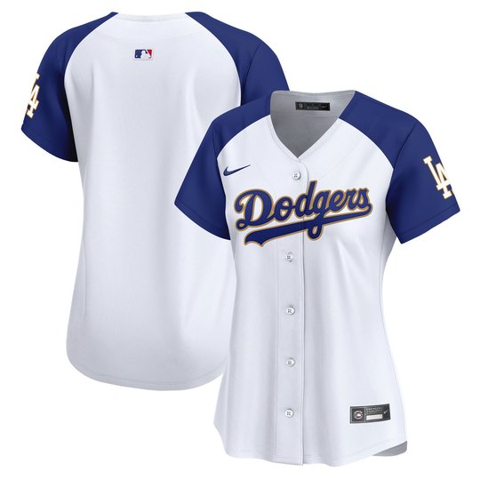 Women's Dodgers Gold Trim Vapor Premier Limited Jersey - All Stitched