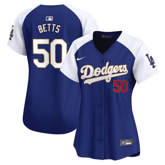 Women's Dodgers Gold Trim Vapor Premier Limited Jersey - All Stitched