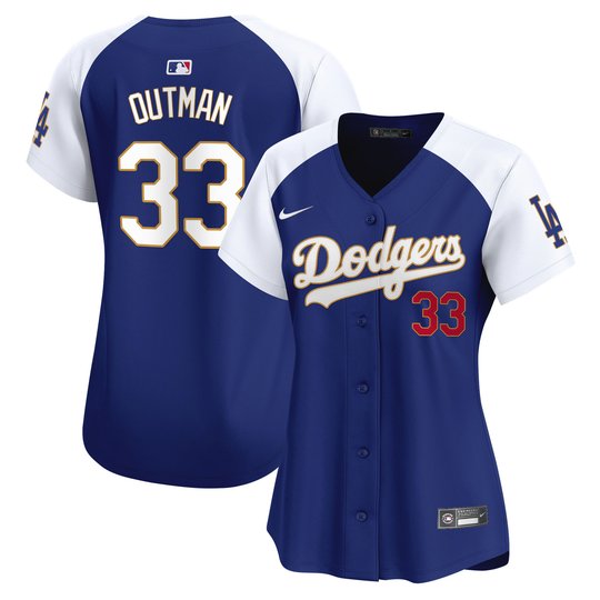 Women's Dodgers Gold Trim Vapor Premier Limited Jersey - All Stitched