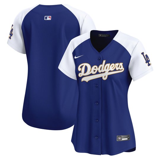 Women's Dodgers Gold Trim Vapor Premier Limited Jersey - All Stitched