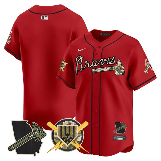 Men's Atlanta Braves Armed Forces Day Vapor Premier Limited Jersey - All Stitched