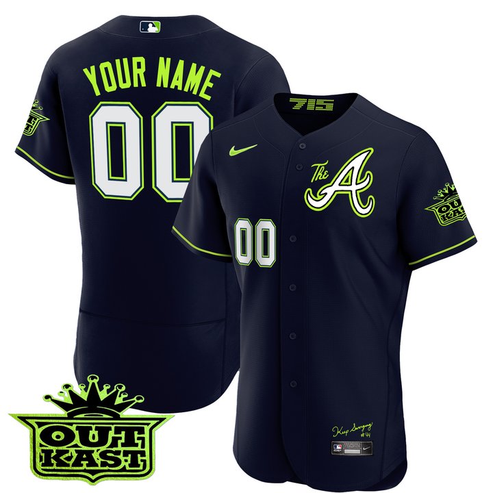 Atlanta Braves Atliens The A Baseball Custom Jersey - All Stitched