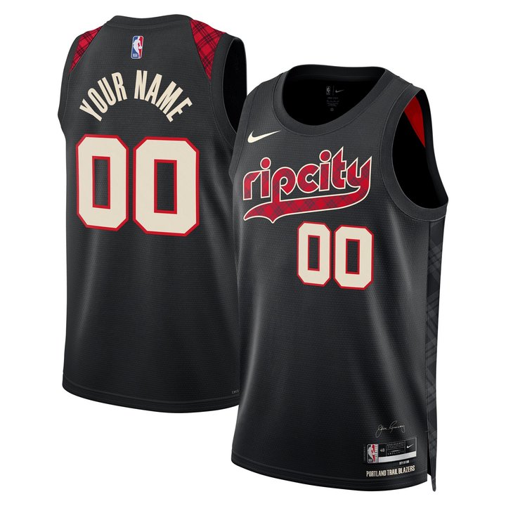 Portland Trail Blazers 2023/24 City Edition Black Custom Jersey - All Stitched