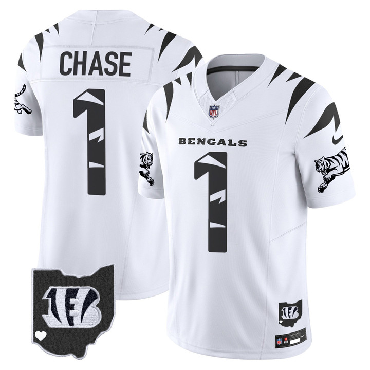 Ja'Marr Chase Cincinnati Bengals White Jersey - All Stitched
