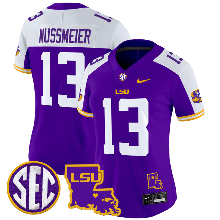 Women's LSU Tigers 2024 Louisiana Patch Vapor Limited Jersey - All Stitched