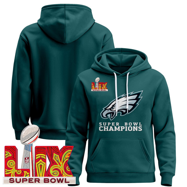 Philadelphia Eagles Super Bowl Champions Midnight Green Pullover Hoodie - All Stitched