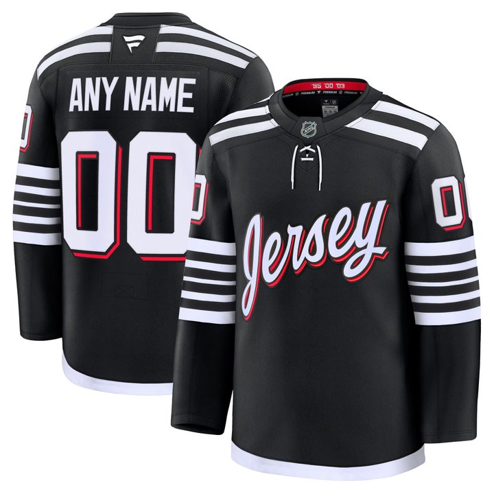 New Jersey Devils Hockey Custom Black Jersey - All Stitched