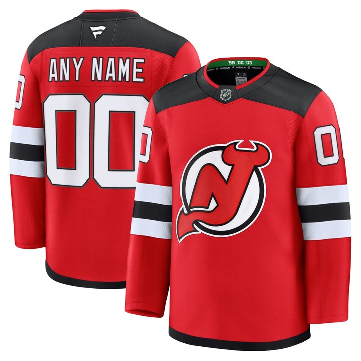 New Jersey Devils Hockey Custom Red Jersey - All Stitched