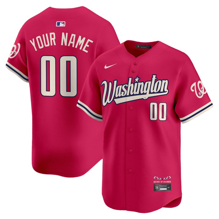 Washington Nationals Cherry Blossom Style Vapor Limited Custom Jersey - All Stitched