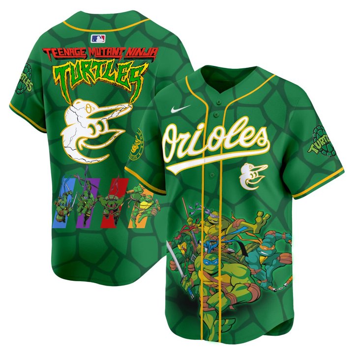 Teenage Mutant Ninja Turtles Baltimore Orioles Green Jersey - All Printed