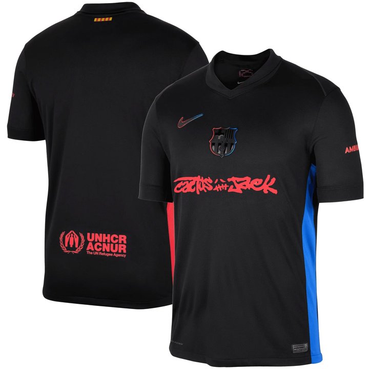 Barcelona 2024-25 Away Travis Scott Black Jersey - All Printed