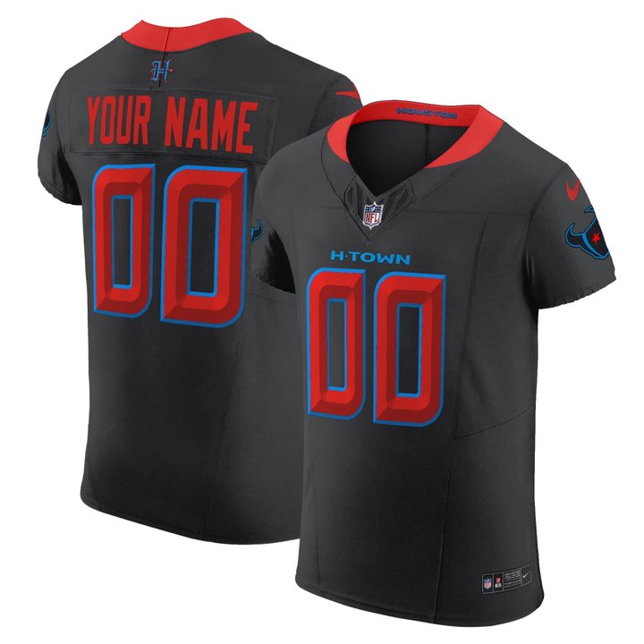 Houston Texans Black Custom Jersey - All Stitched