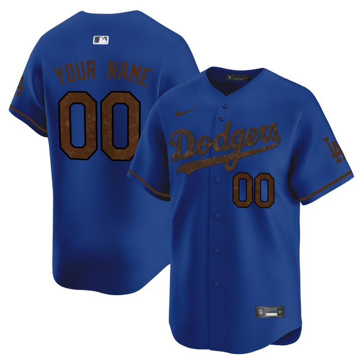 Los Angeles Dodgers Royal Blue Custom Jersey - All Stitched