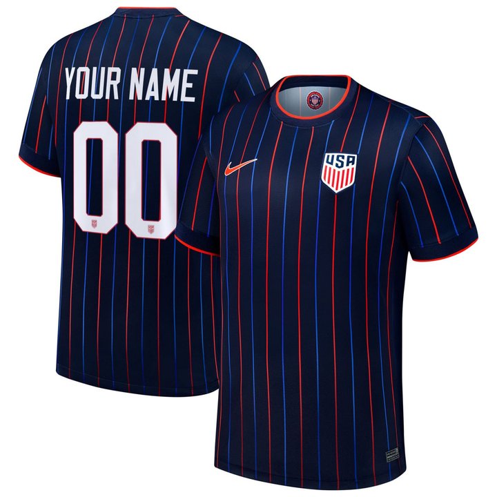 USMNT 2025 Heartbeat Away Stadium Navy Jersey - Printed