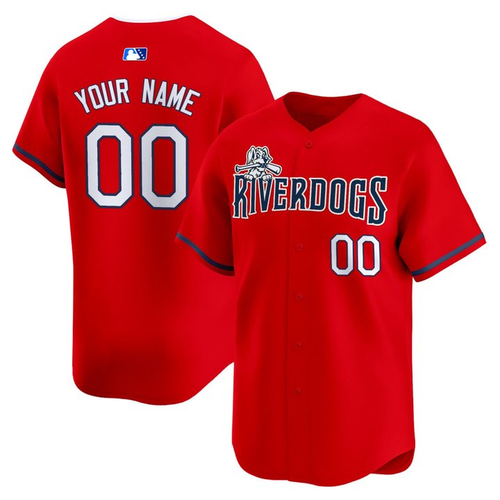 Charleston RiverDogs Red Custom Jersey - All Stitched