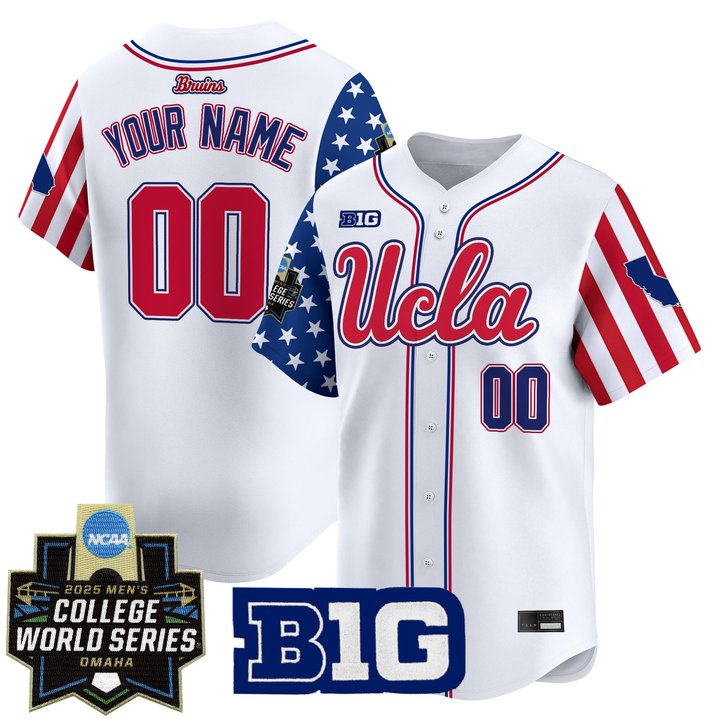 UCLA Bruins 2025 Independence Day Vapor Premier Limited Custom Jersey - World Series Patch - All Stitched