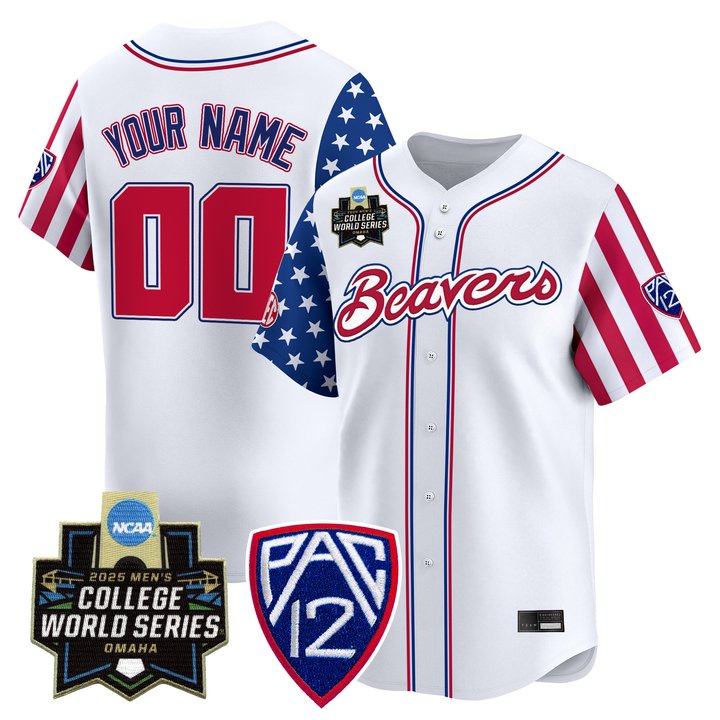 Oregon State Beavers 2025 Independence Day Vapor Premier Limited Custom Jersey - World Series Patch - All Stitched
