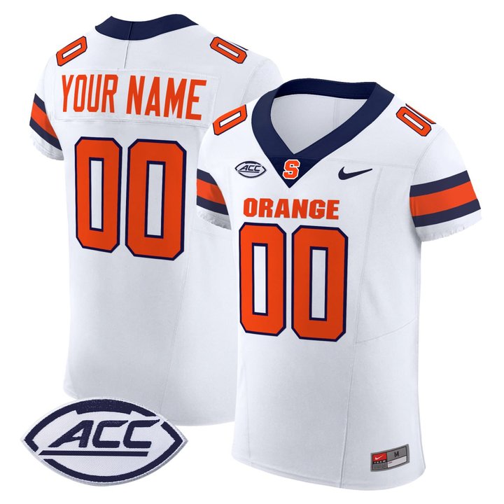 Syracuse Orange Elite White Custom Jersey - All Stitched