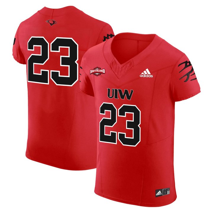 Drew Merrill UIW Football Red Jersey - All Stitched