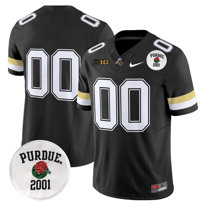 Purdue Boilermakers Black Custom Jersey - All Stitched