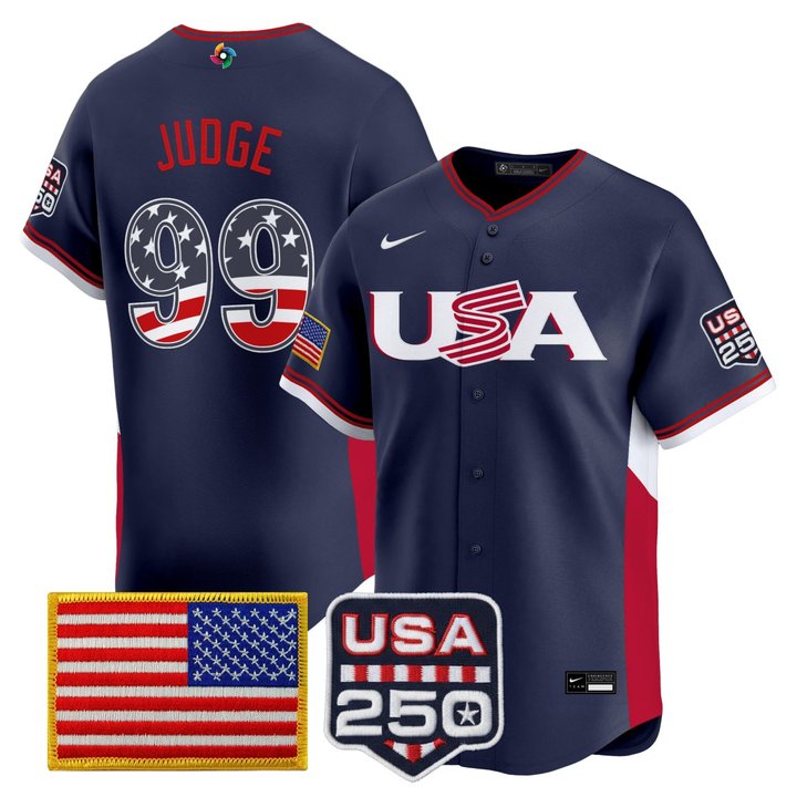 Aaron Judge #99 Team USA Navy Baseball Jersey - All Stitched