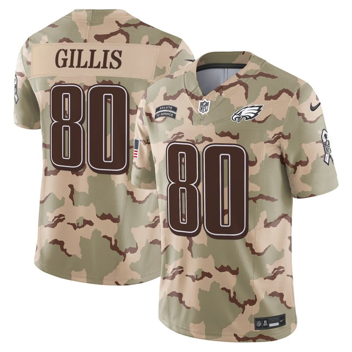GILLIS #80 Eagles Salute to Service Jersey - All Stitched