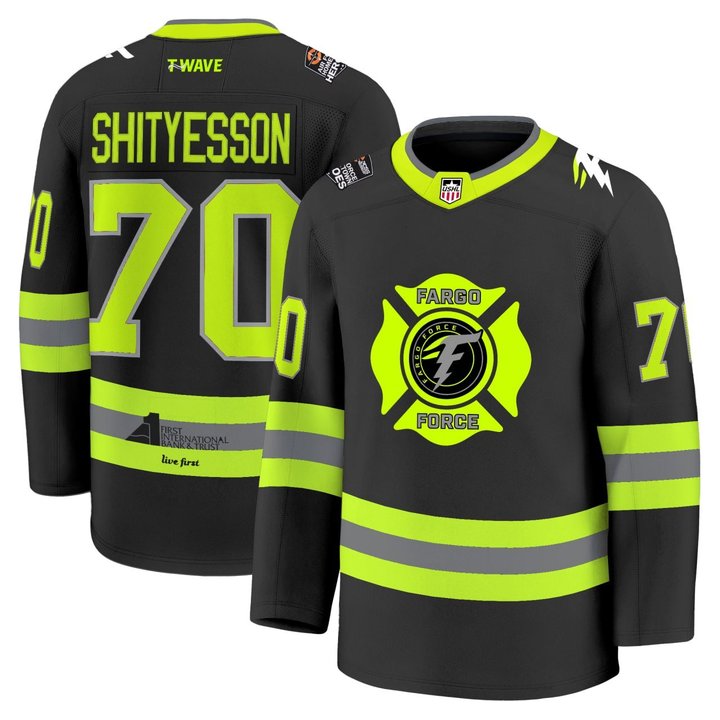 SHITYESSON #70 Fargo Force Hockey Jersey - All Stitched