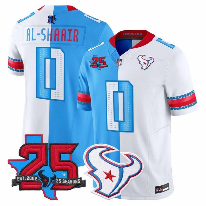 Azeez Al-Shaair Houston Texans Split Jersey - All Stitched