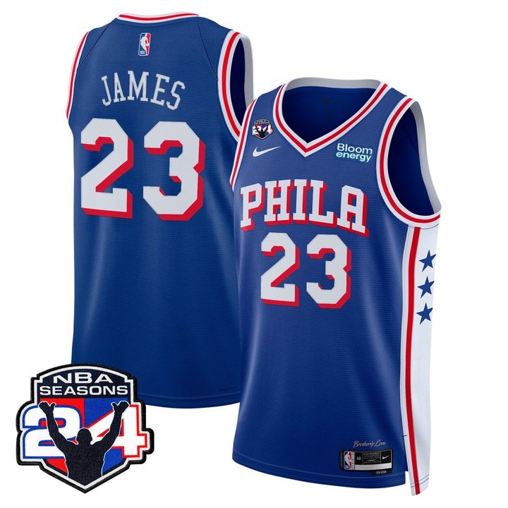 LeBron James Philadelphia 76ers Royal Jersey - All Stitched