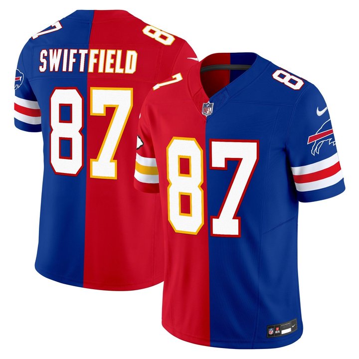 SWIFTFIELD Kansas City Chiefs x Buffalo Bills Split Jersey - Stitched