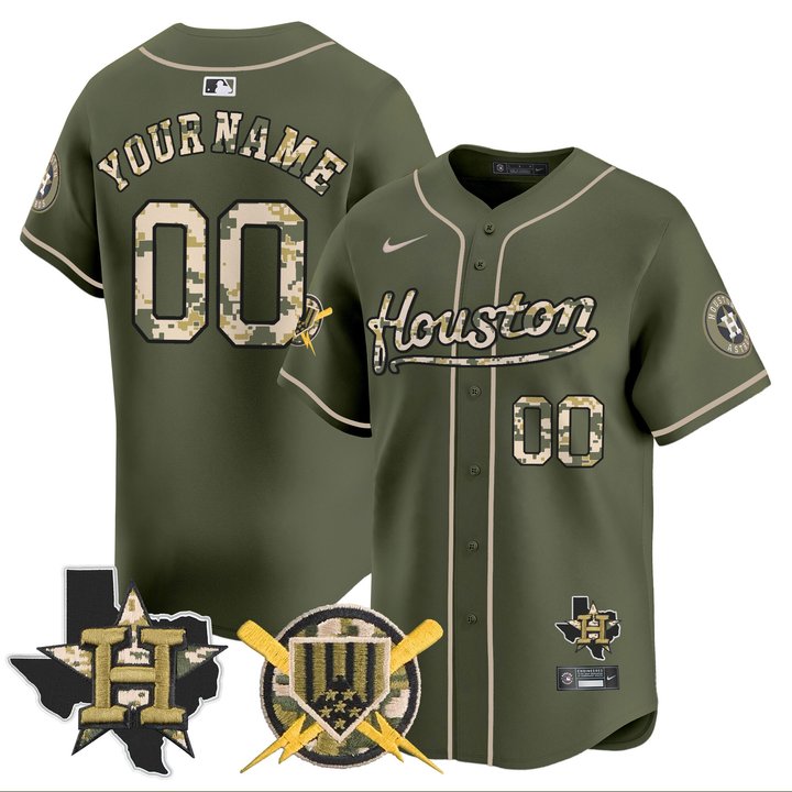Astros Armed Forces Day Vapor Premier Limited Custom Jersey - All Stitched