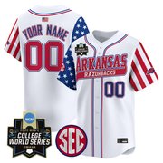Arkansas Razorbacks 2025 Independence Day Vapor Premier Limited Custom Jersey - World Series Patch - All Stitched