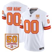 Tampa Bay Buccaneers Throwback 50th Season Patch Vapor Limited Custom Jersey - All Stitched