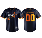 Houston Astros Navy Custom Jersey - All Stitched