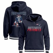 New England Patriots Navy Zip Hoodie - Stitched