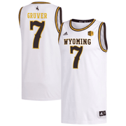 Kelan Gruver #7 Wyoming Cowboys Basketball White Jersey - All Stitched