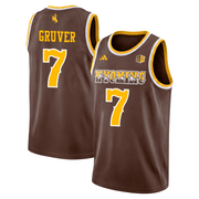 Kelan Gruver #7 Wyoming Cowboys Basketball Brown Jersey - All Stitched