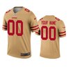 49ers Custom Gold Inverted Legend Jersey - All Stitched