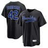 Jackie Robinson Brooklyn Dodgers Black Jersey - All Stitched