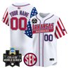 Arkansas Razorbacks 2025 Independence Day Vapor Premier Limited Custom Jersey - World Series Patch - All Stitched