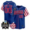 Arkansas Razorbacks 2025 Independence Day Vapor Premier Limited Custom Jersey - World Series Patch - All Stitched