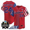 Men's Louisville Cardinals 2025 Independence Day Vapor Premier Limited Jersey - World Series Patch - All Stitched